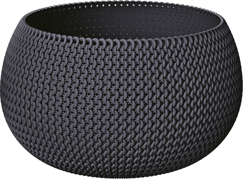 Prosperplast plantenpot bloempot kunststof dia 37 cm en hoogte 22 cm in het antraciet grijs voor binnen buiten