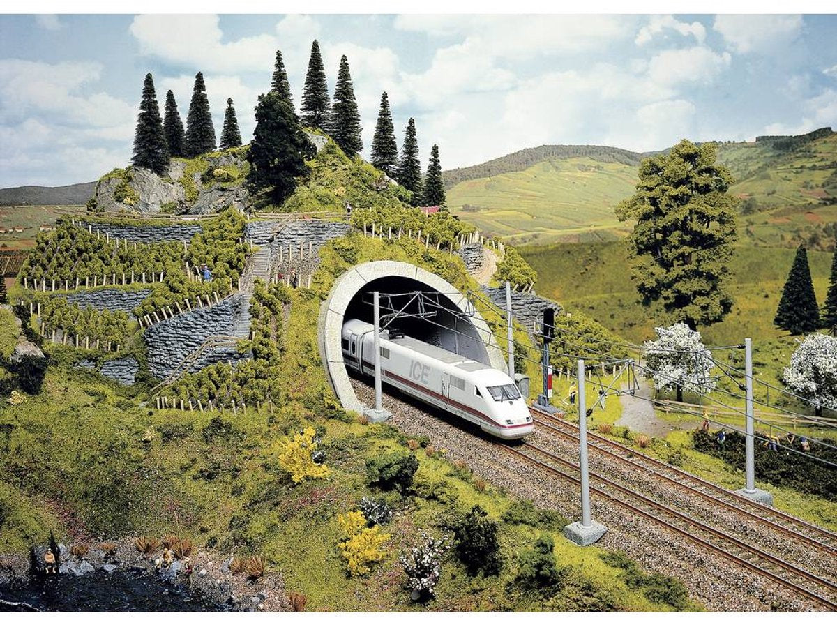 Noch 58040 profi plus h0 tunnelportaal 2-sporig hardschuim model, geverfd