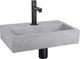 Set fontana piatta Differnz - cemento grigio chiaro - rubinetto dritto nero opaco - 38 x 24 x 8 cm
