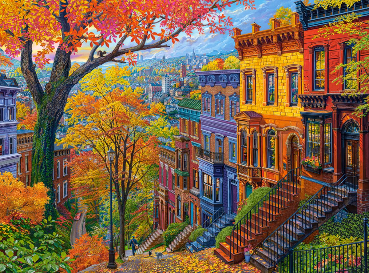 Puzzle Castorland Autumn City Hill - 3000 pezzi di puzzle divertenti.