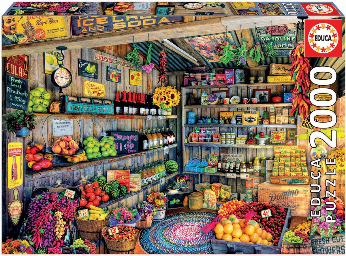 Educa - puzzle 2000 - farmers market ( 017127)
