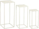 Mica decorations quinty bijzettafel - set van 3 - l30 x b30 x h70 cm - metaal - gebroken wit