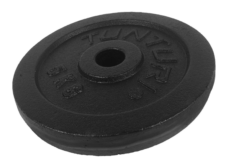 Disco de pesas Tunturi - pesas con mancuernas - 1 x 5 kg - ø 30 mm - hierro fundido - incl. aplicación de fitness gratuita