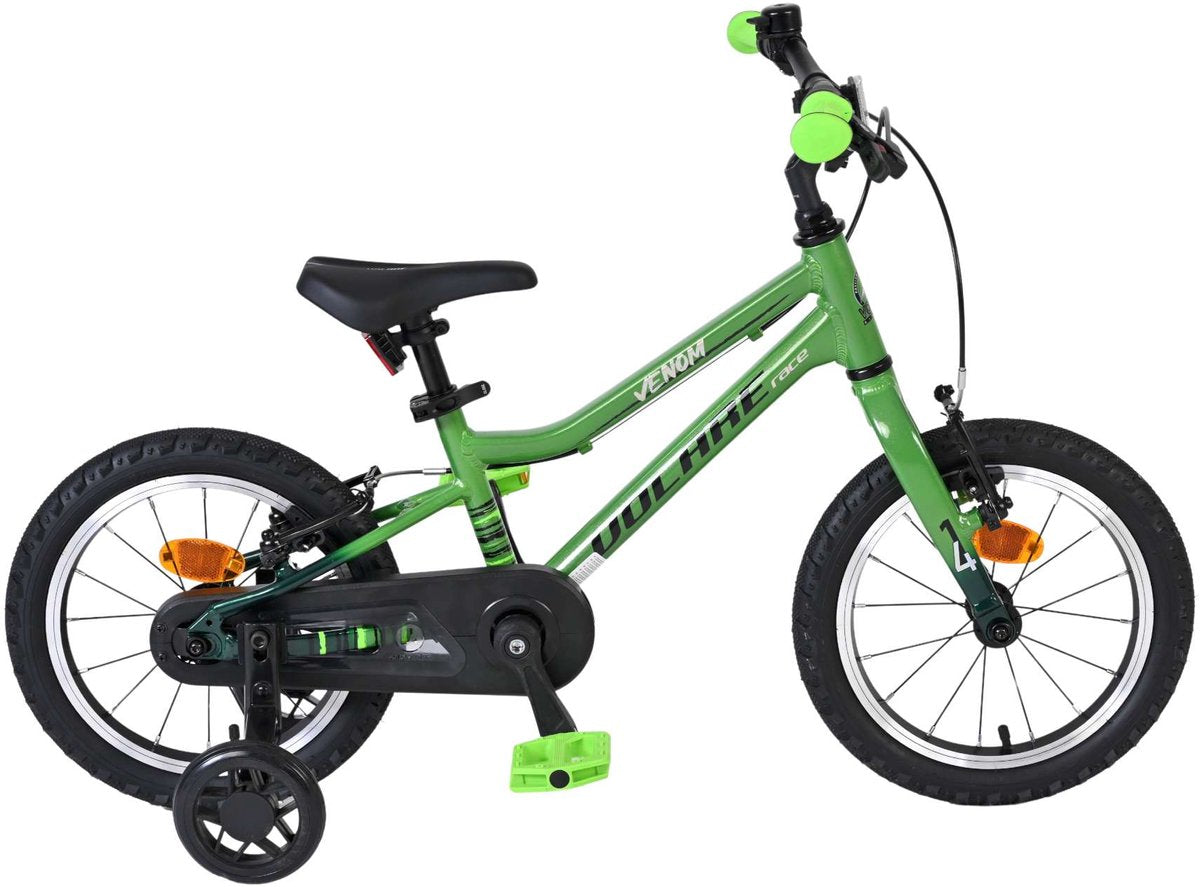 Bicicleta infantil Volare venom - niño - 14 pulgadas - verde - dos frenos de mano