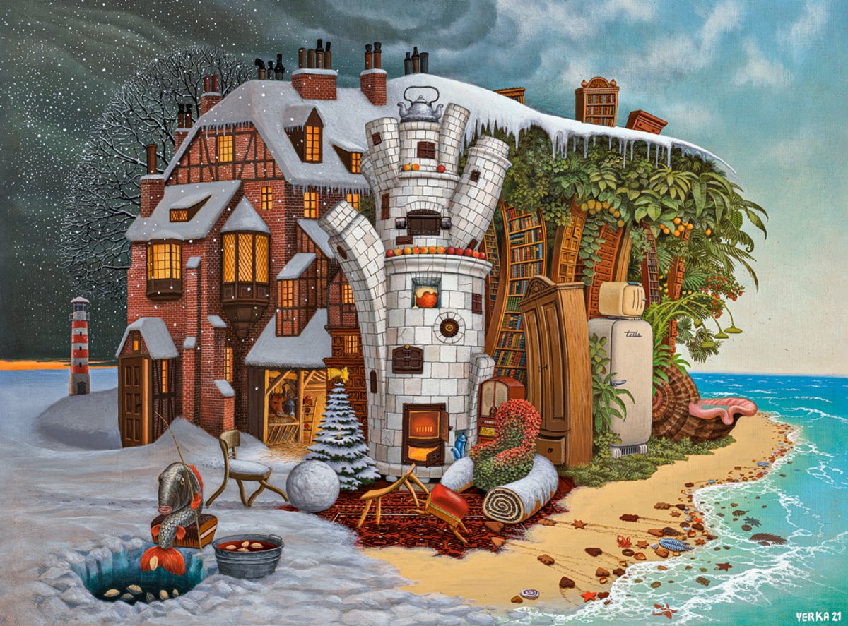 Puzzle Castorland Navidad - colección de arte Nochebuena Madeira 2000 piezas.
