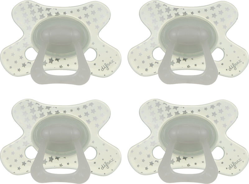 Ciuccio naturale Difrax - da 12 a 18 mesi - stelle trasparenti - 4 pezzi
