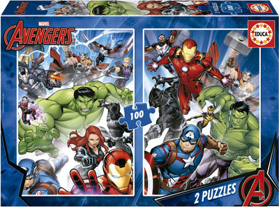 Educa - puzzle - 2 x 100 pezzi - avengers