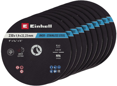 Einhell 711524 juego de discos de corte 230 mm 10 pieza(s) metal, acero inoxidable, acero, estaño