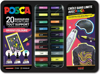 Posca uni uni verfmarker koffer groovy colours 20 stuks