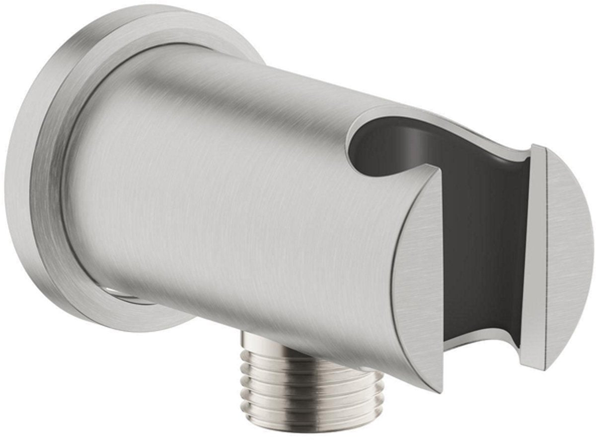 Grohe rainshower wandaansluitbocht - 1 2 - met houder - ronde rozet - supersteel