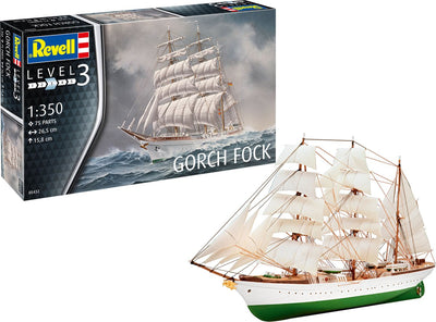 Revell model building kit ships - 05432 gorch fock ship plastic - 1:350 - model making