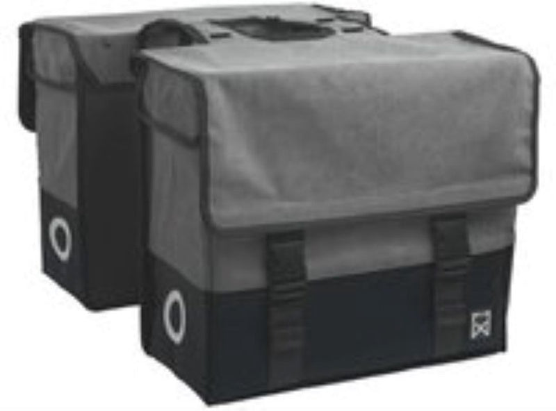 Borsa doppia da bicicletta Willex - tela - riflettente - 48 litri - montaggio universale - grigio nero opaco
