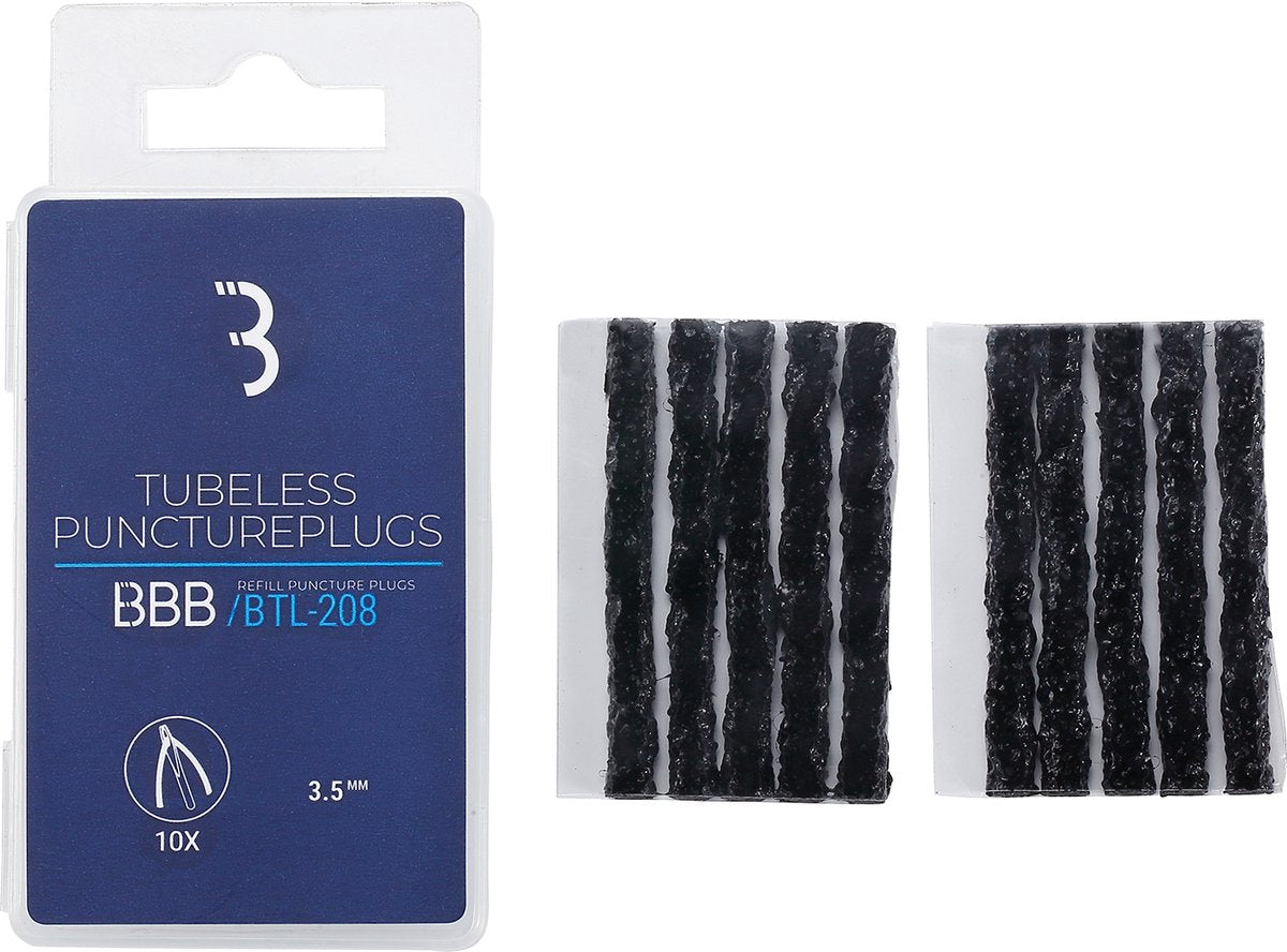 Bbb cycling punctureplugs - tubeless reparatieplugs - 10 stuks - 3.5mm - btl-208