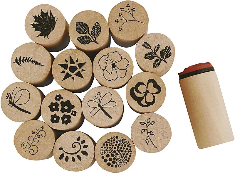Creativ company deco art stempels bloemen en bladeren, 15dlg.