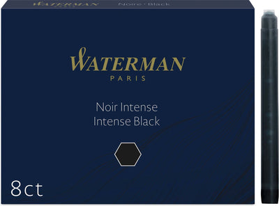 Waterman -fountain pen ink cartridges | long international | intense black | 8 ink cartridge