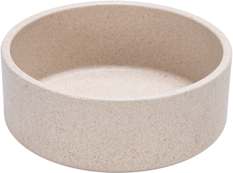 Designed by lotte noor voerbak hond - eetbak drinkbak - vaatwasserbestendig - bamboe - beige - 14 cm