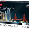 Divertimento cubico divertimento cubico divertimento 3d puzzle città san Francisco + illuminazione a LED 90 pezzi