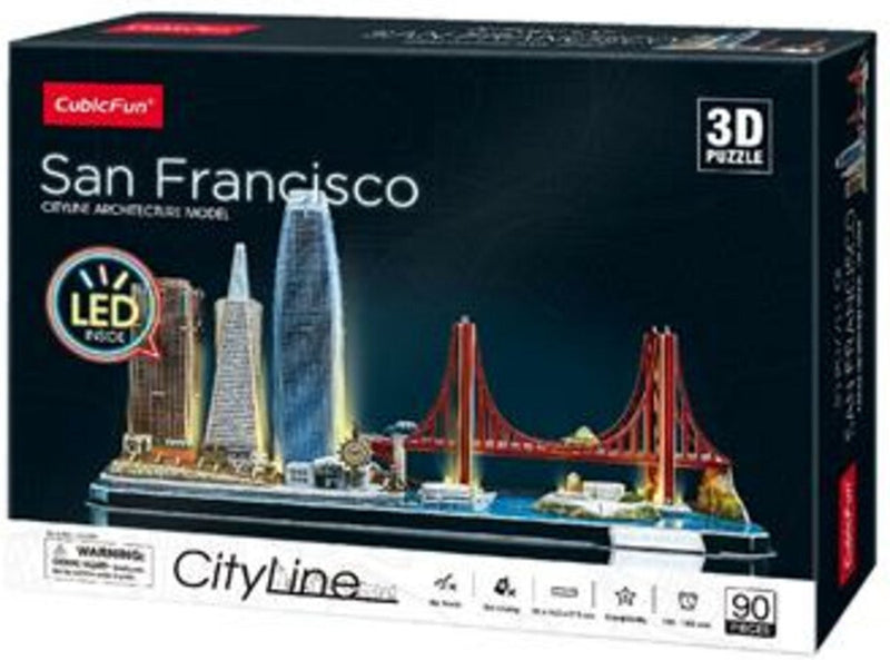 Divertimento cubico divertimento cubico divertimento 3d puzzle città san Francisco + illuminazione a LED 90 pezzi