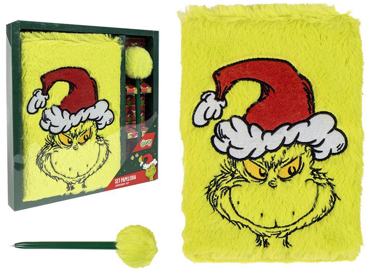 Set di cancelleria Brandless Sans Marque The Grinch, quaderno A5 e penna