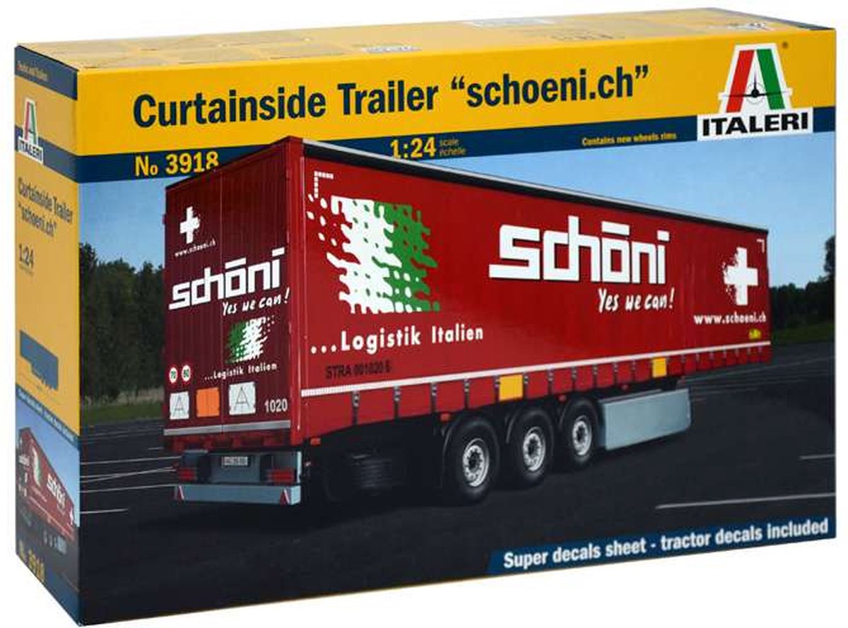 Italeri modellismo camion - 3918 rimorchio telonato - shoei ch plastica - 1:24 - modellismo