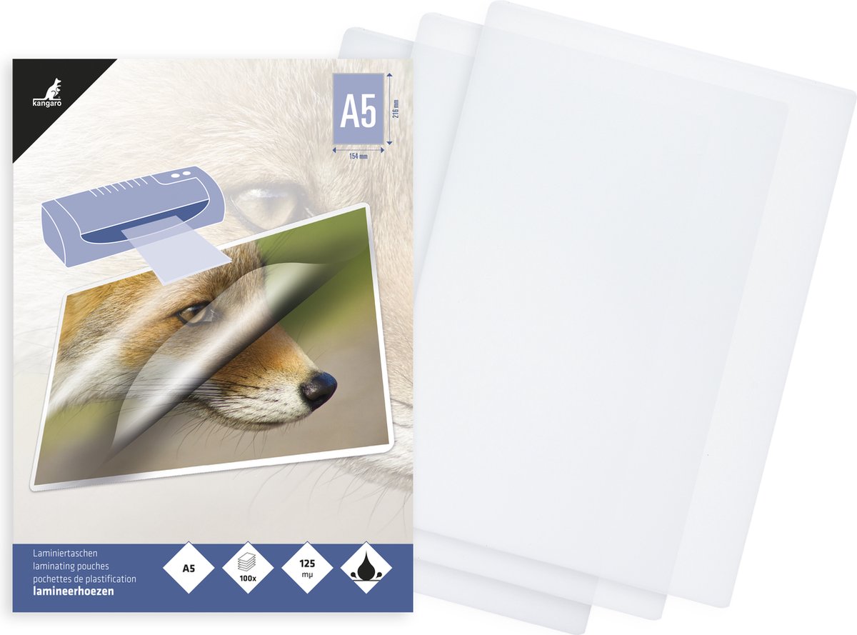 Kangaro lamineerhoes - a5 - 125 micron - glanzend - 100 stuks