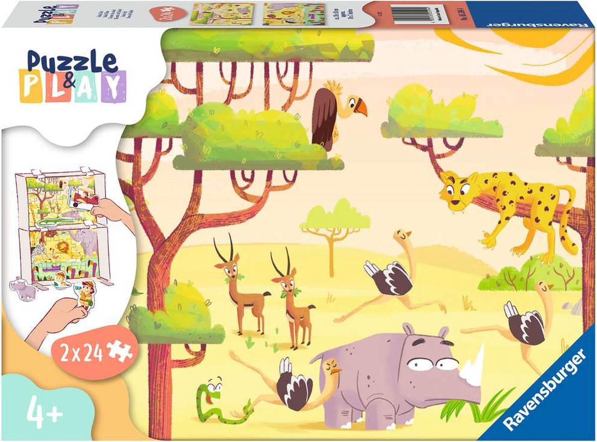 Ravensburger - Puzzle - Safari Time 2x24 pezzi