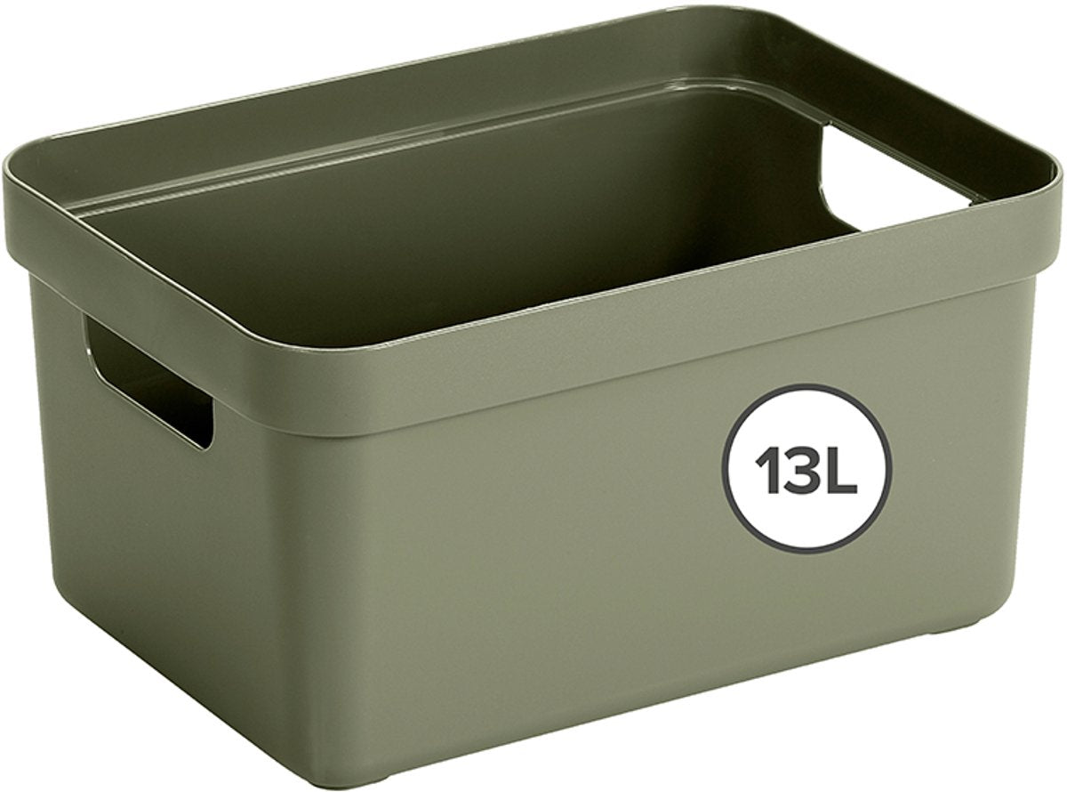 Sunware sigma home opbergbox 13l - 35x24.6x18.3 cm - donkergroen