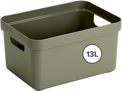 Sunware sigma caja de almacenamiento para el hogar 13l - 35x24,6x18,3 cm - verde oscuro