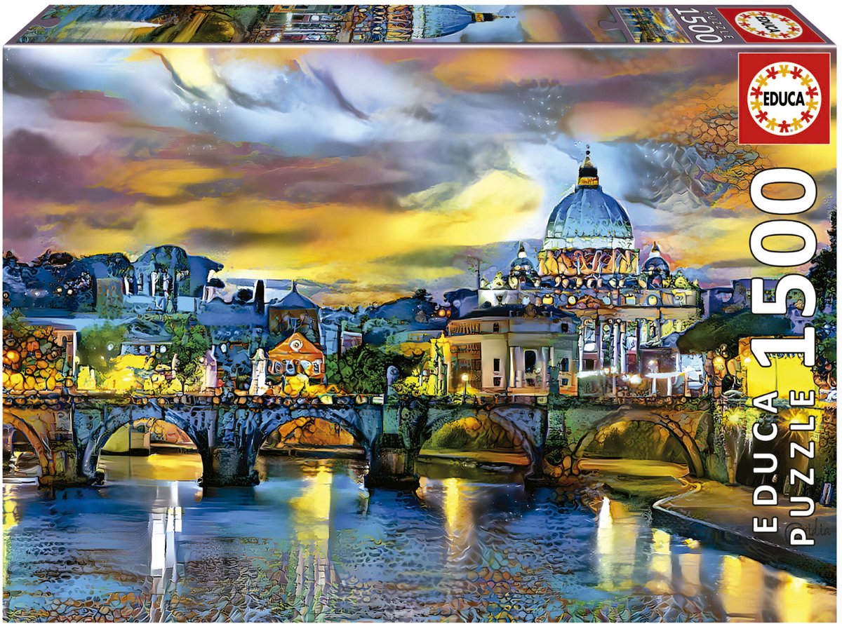 Educa st. peter s basilica and st. angelo bridge 1500 stukjes puzzel