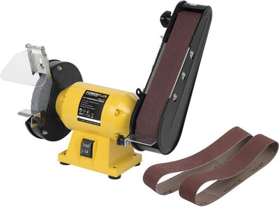 Amoladora de mesa Powerplus powx1270 - 240w - ø150mm - interruptor antipolvo - parachispas - incl. 1 disco abrasivo y 3 bandas abrasivas