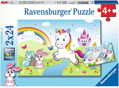 Ravensburger - Piezas de unicornio de cuento de hadas 2x24 piezas
