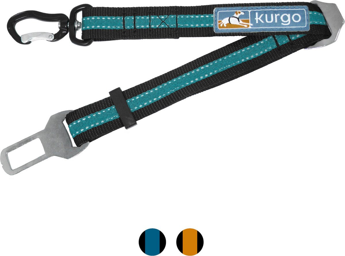 Kurgo correa giratoria directa al cinturón de seguridad - cinturón de seguridad para perros con mosquetón giratorio - directamente para el soporte del cinturón - azul - azul