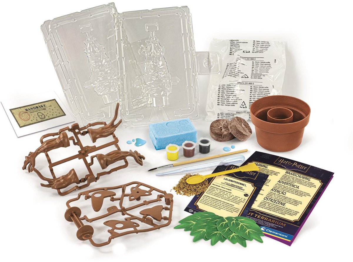 Clementoni - mandrágora de harry potter - set de experimentos de terrario científico - a partir de 7 años