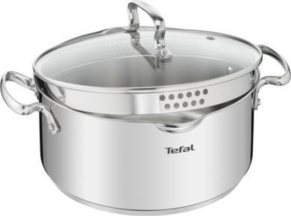 Tefal duetto+ kookpan - 24 -rond - roestvrijstaal