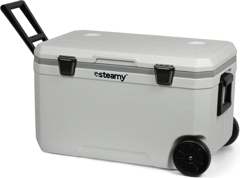 Steamy marine 70 roller - nevera grande con ruedas - especial para barco - 70 litros - blanco