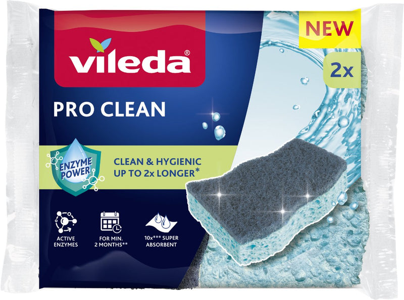 Spugna Vileda pro clean con enzimi - 2 per confezione