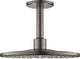 Soffione doccia Grohe Rainshower smartactive da 31 cm con braccio a soffitto con 2 tipi di getto, grafite dura spazzolata