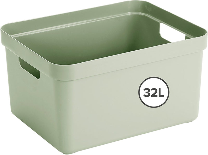 Caja de almacenamiento para el hogar Sigma 32l verde 445x345x243mm | 2 piezas