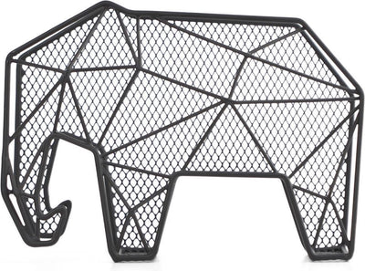 Porta cartas Kikkerland - elefante gráfico - negro - organizador - metal - 25x15x9cm