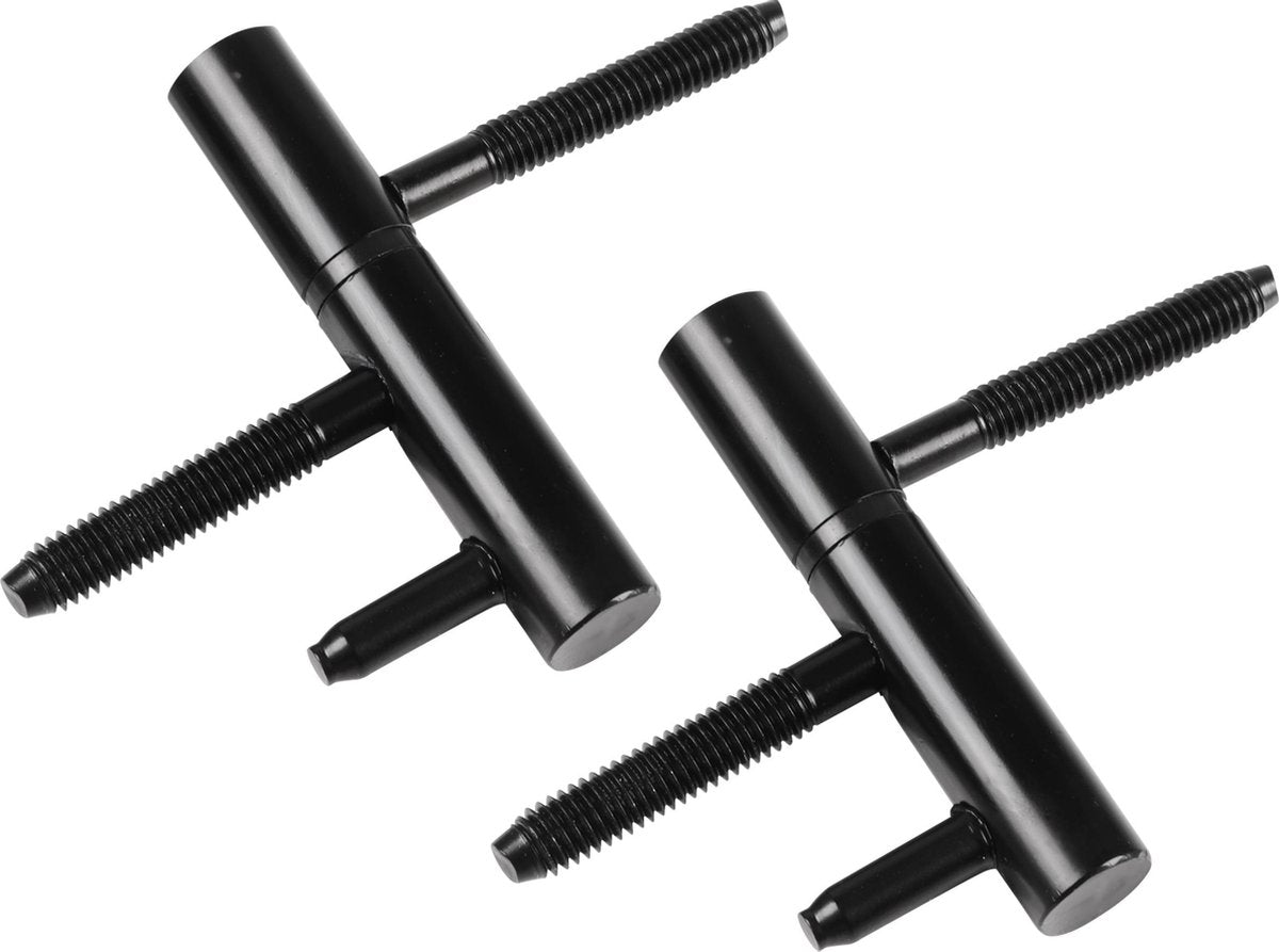 Starx - bisagra perforada (bisagra) - para puerta solapada - para marcos de madera - 75 x 14 mm - negro - 2 piezas