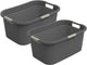 Portabiancheria Rotho Country - set da 2 - 40 litri - antracite