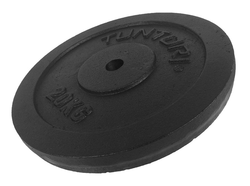 Piatto pesi Tunturi - peso manubri - 1 x 20 kg - ø 30 mm - ghisa - incl. applicazione fitness gratuita