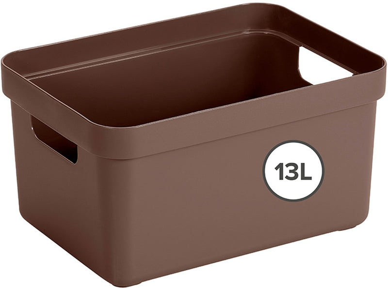 Sunware sigma home opbergbox 13l - 35x24.6x18.3 cm - bruin
