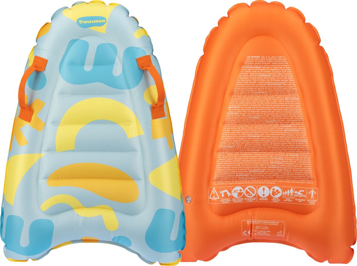 Bodyboard Waimea - gonfiabile - bambini - blu arancione - ca. 70 x 50 cm