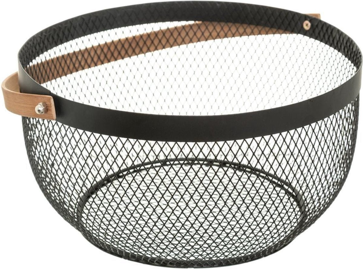 Frutero Secret de gourmet - negro - metal - 29 cm - con asa - redondo - fruteros - cesta de alambre