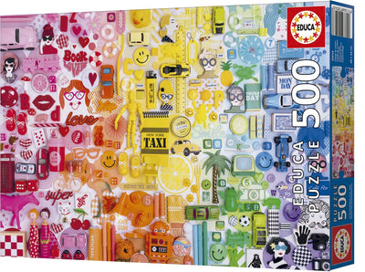 Educa - puzzle - collage colores - 500 piezas de cartulina - rompecabezas