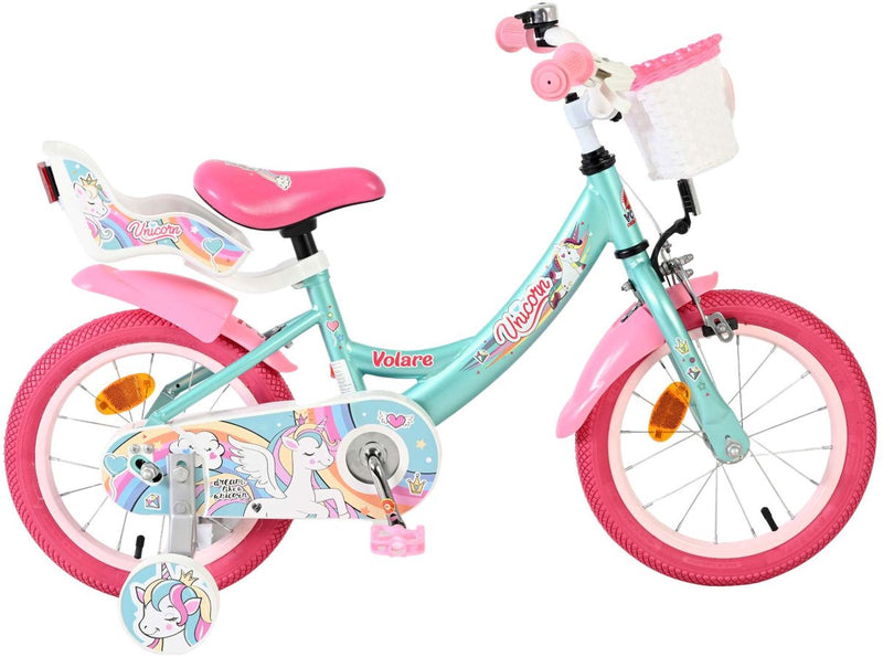 Bicicletta per bambini Volare Unicorn - ragazze - 14 pollici - verde
