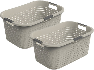 Rotho country laundry basket - set of 2 - 40 ltr - beige