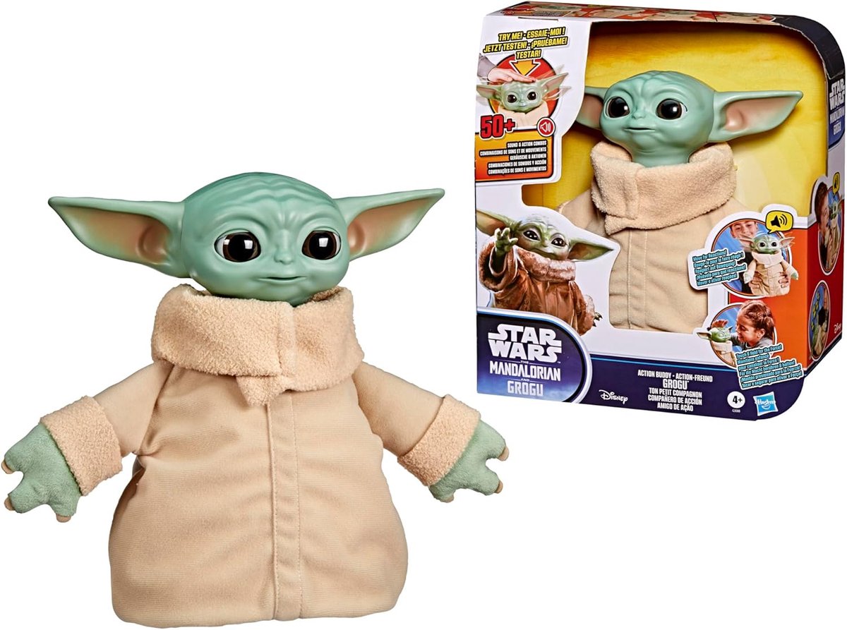 Hasbro star wars: el mandaloriano grogu action buddy grogu peluches de 25 cm