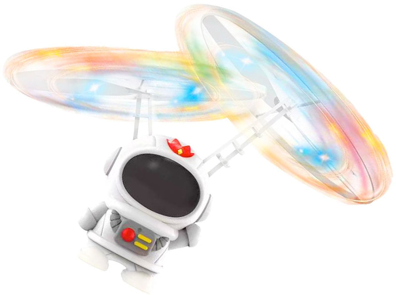 Astronauta volador con efecto de luz.
